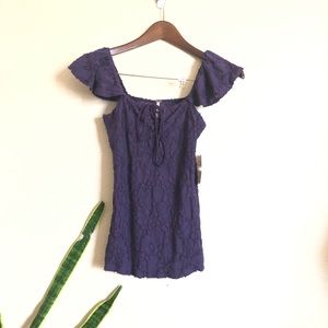 Free People || $78 Off Shoulder Eyelet Blouse